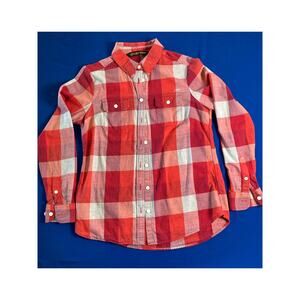 Harley Davidson Flannel Checkered Shirt Women's Size Medium Stitched Logo Design